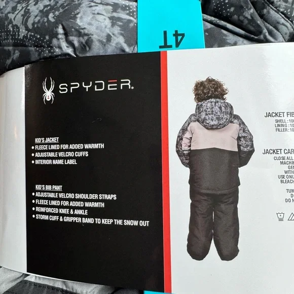 Spyder Black and Gray Snowsuit Set 4T - Picture 5 of 8